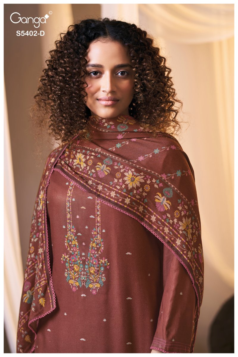 Daelira 5402 By Ganga Pashmina Dress Material